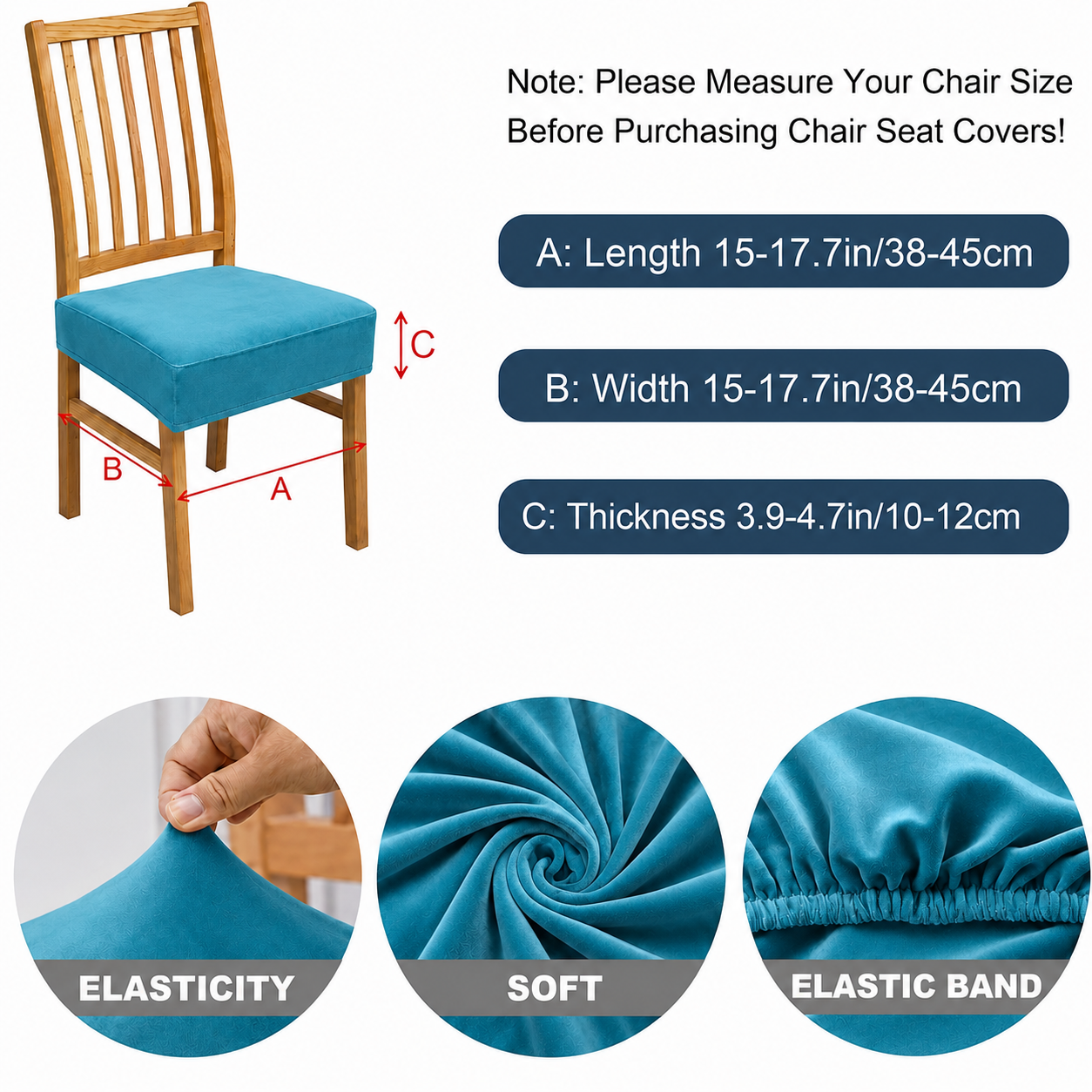 Velvet Stretchy Slipcover Dinning Chair Seat Cover