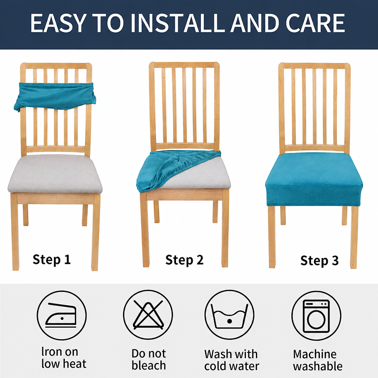 Velvet Stretchy Slipcover Dinning Chair Seat Cover
