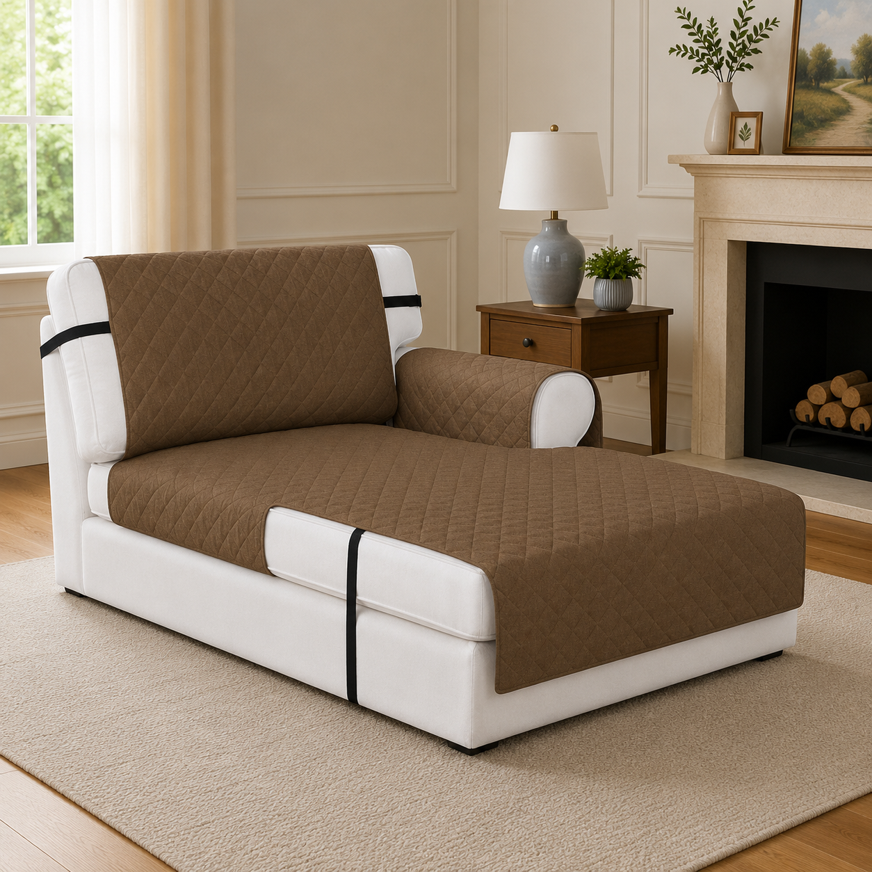 L Shape chaise lounge Sofa Mat Couch Slipcover