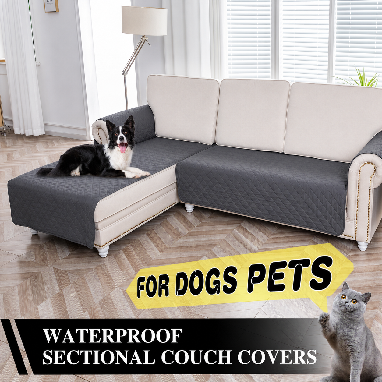 Anti Slip Quilted Slipcover Mat Sofa Couch Cover