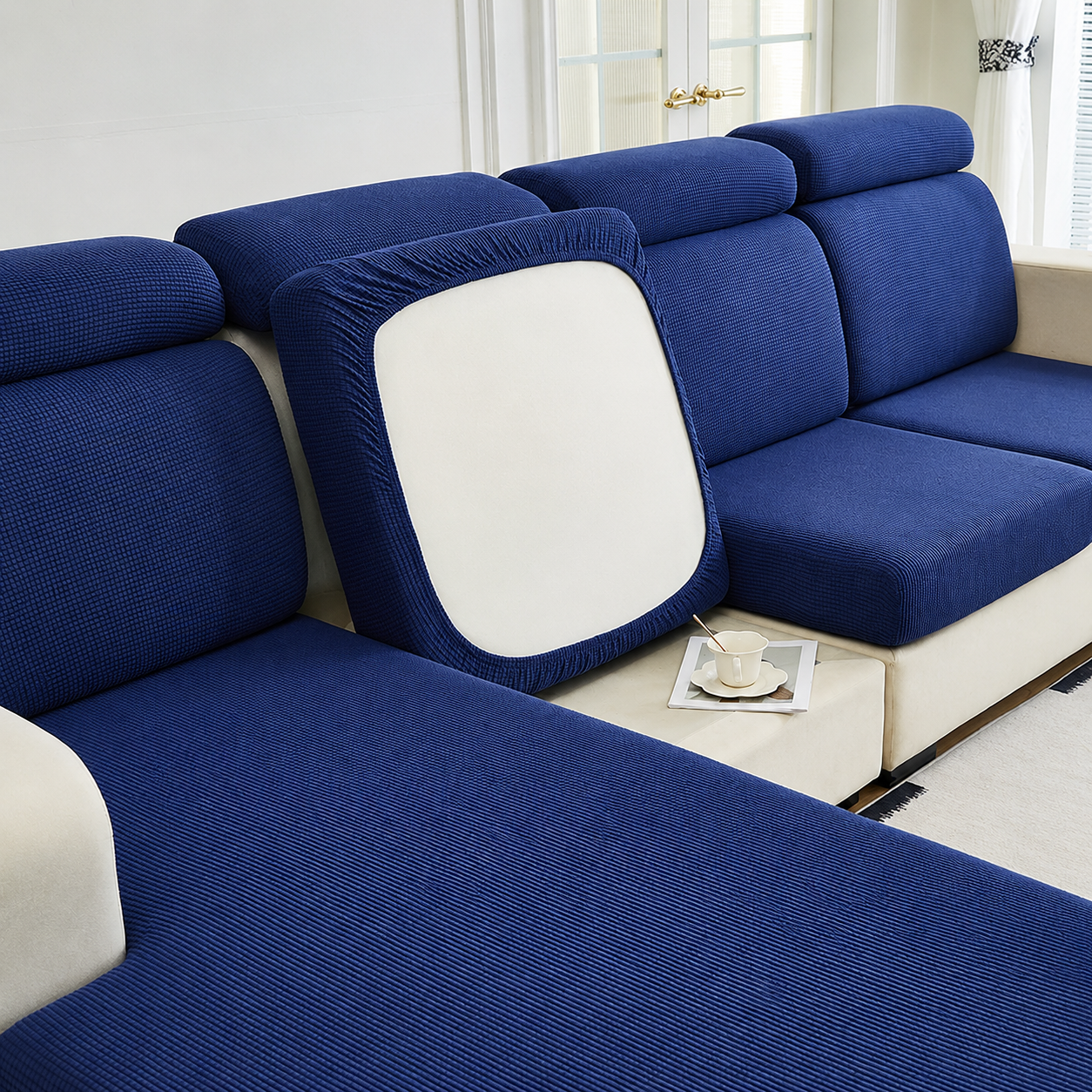 Anti Slip Jacquard L Shaped Cushion Sofa Couch Cover