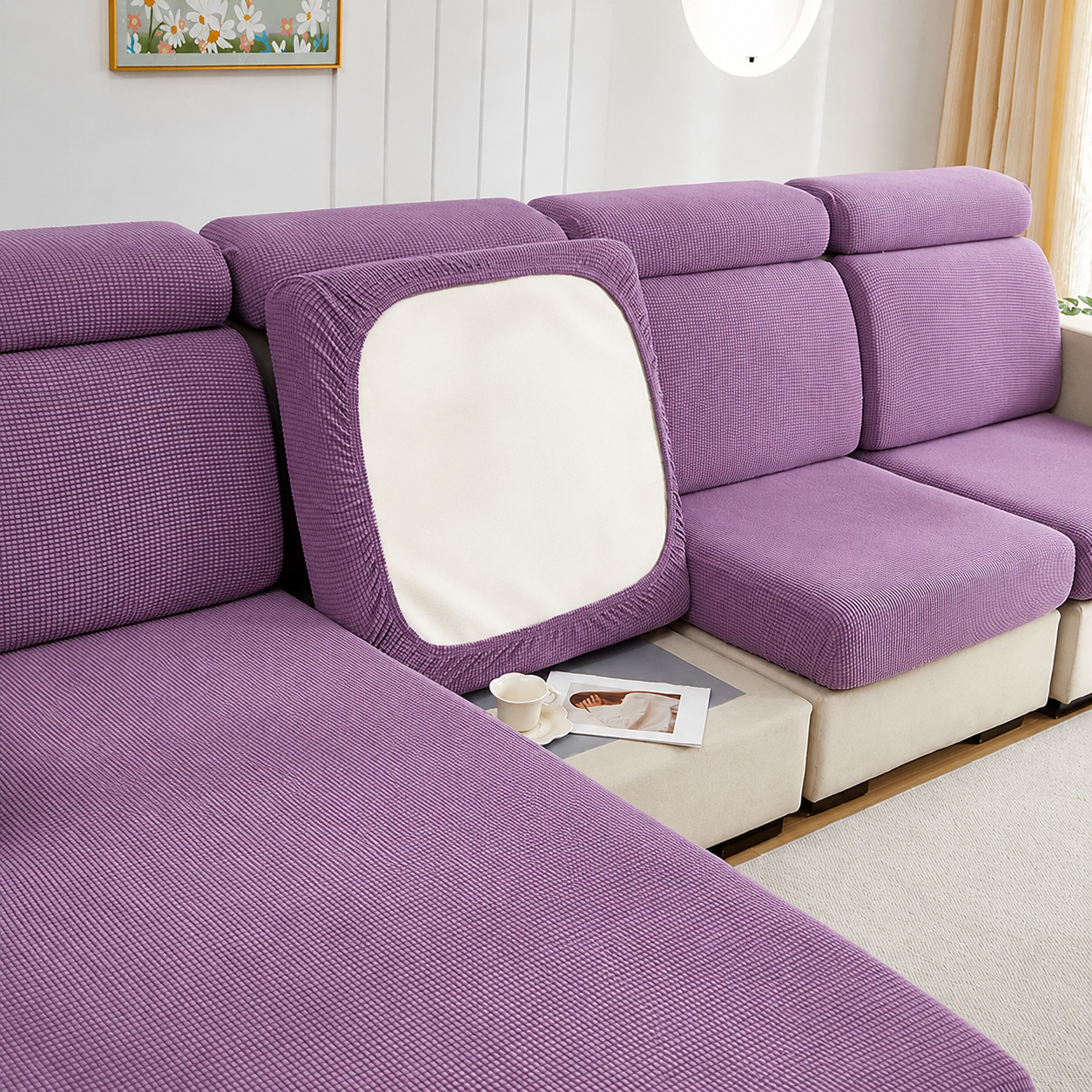 Anti Slip Jacquard L Shaped Cushion Sofa Couch Cover