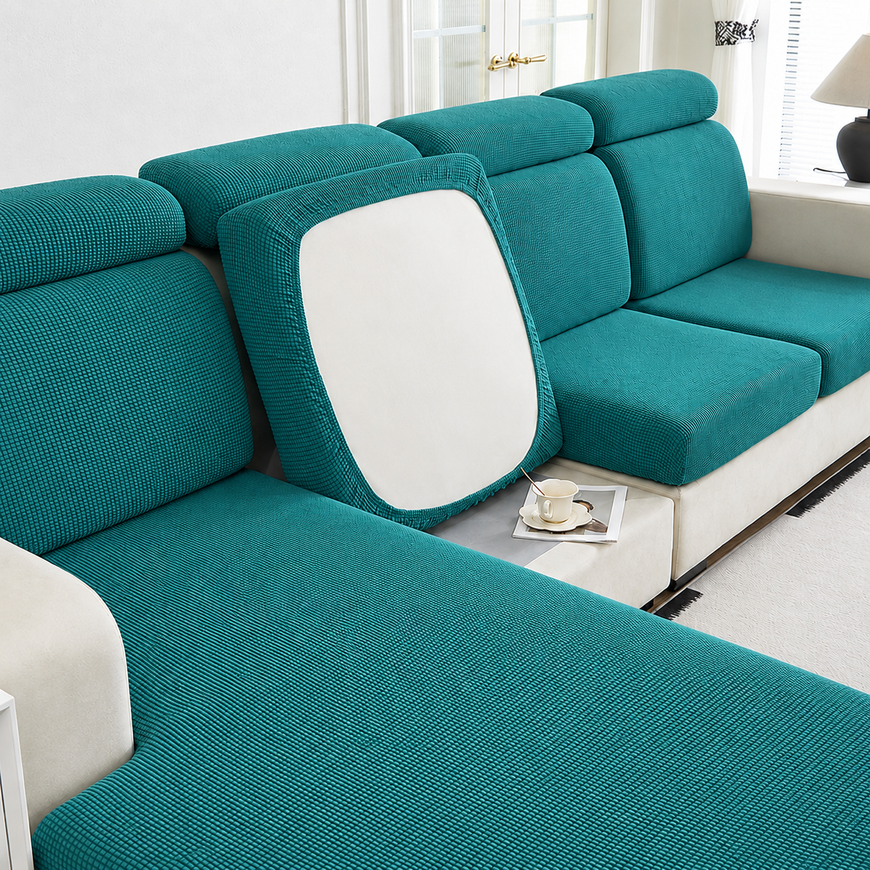 Anti Slip Jacquard L Shaped Cushion Sofa Couch Cover