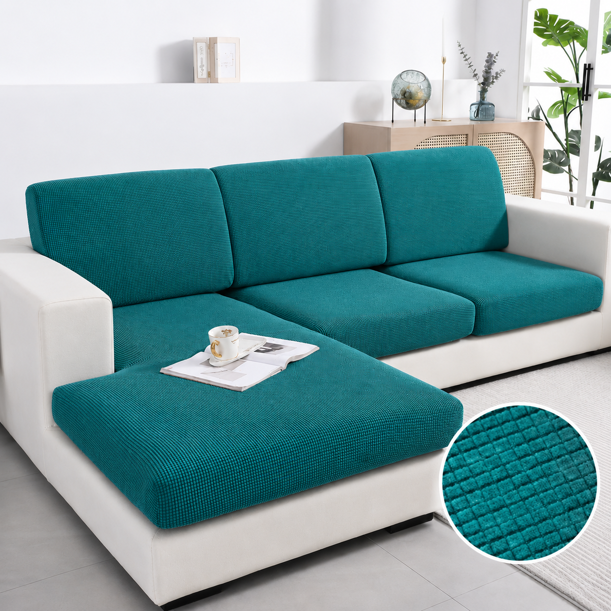 Anti Slip Jacquard L Shaped Cushion Sofa Couch Cover