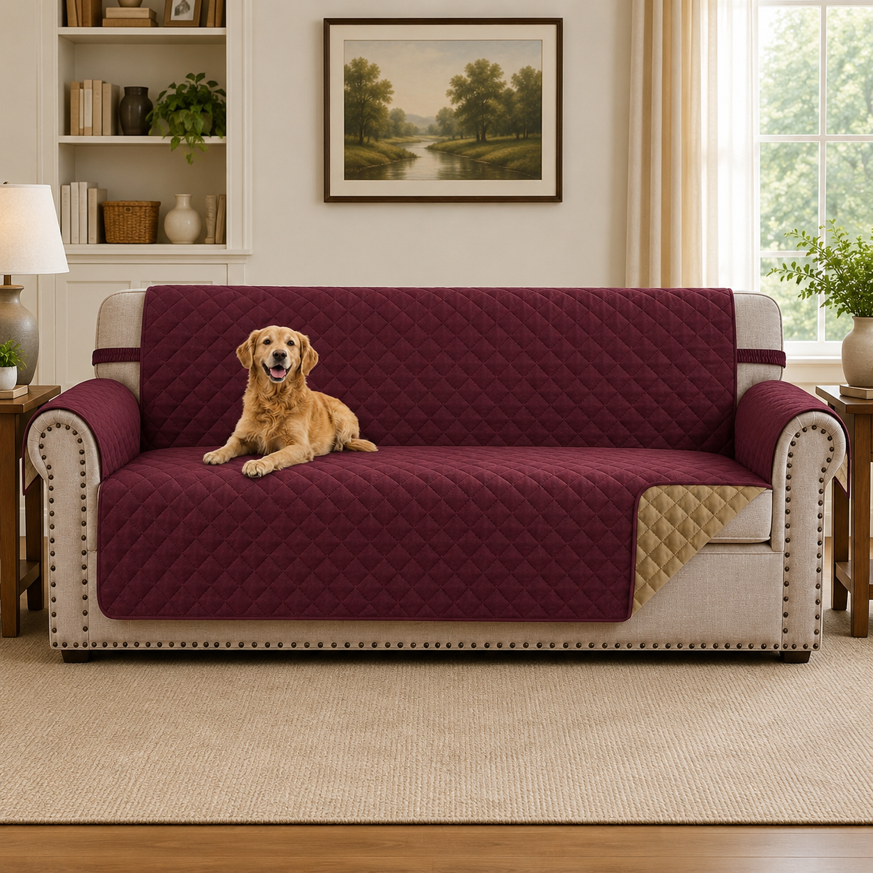 Quilted Slipcover Mat Armchair Couch Sofa Cover