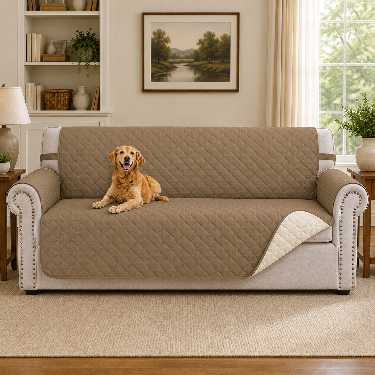 Quilted Slipcover Mat Armchair Couch Sofa Cover