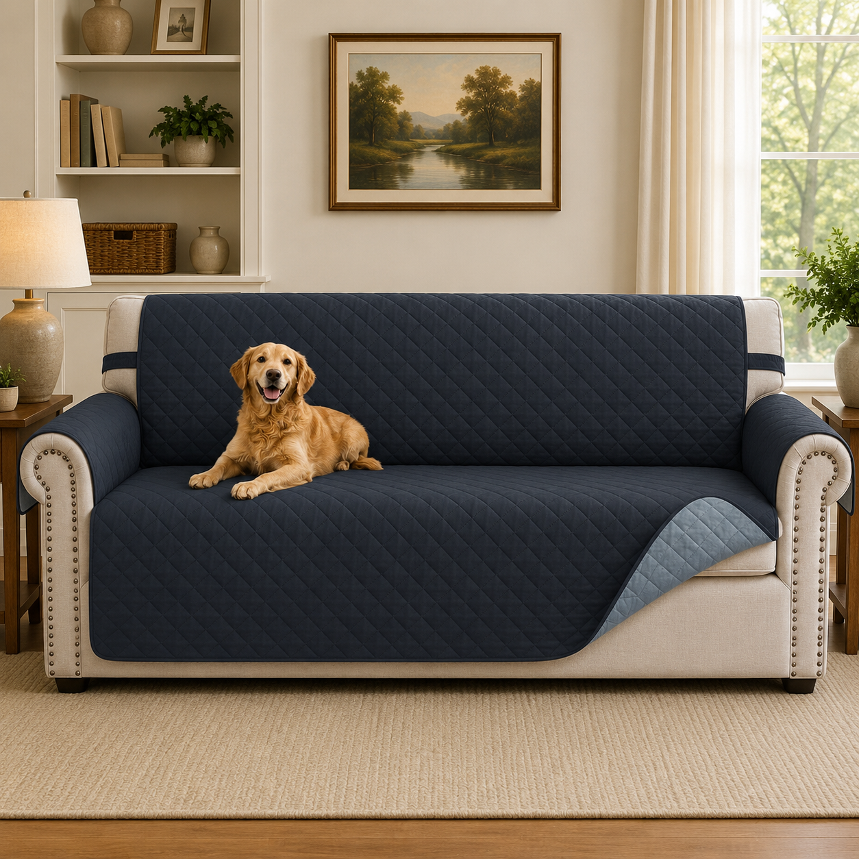 Quilted Slipcover Mat Armchair Couch Sofa Cover