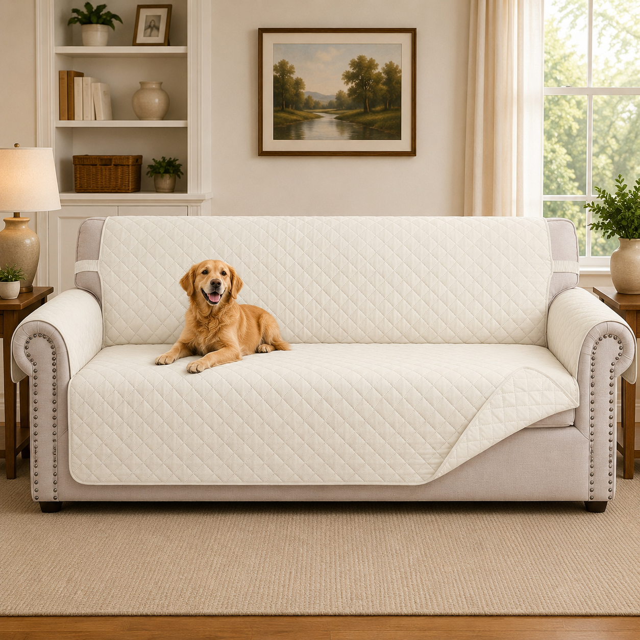 Quilted Slipcover Mat Armchair Couch Sofa Cover