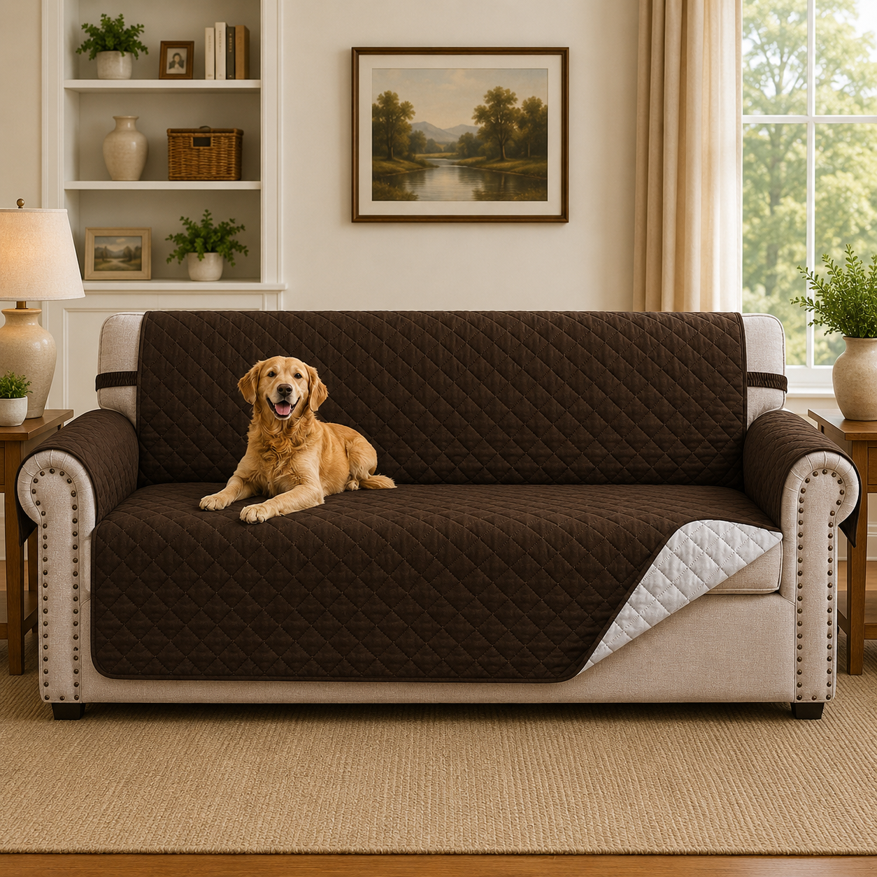 Quilted Slipcover Mat Armchair Couch Sofa Cover