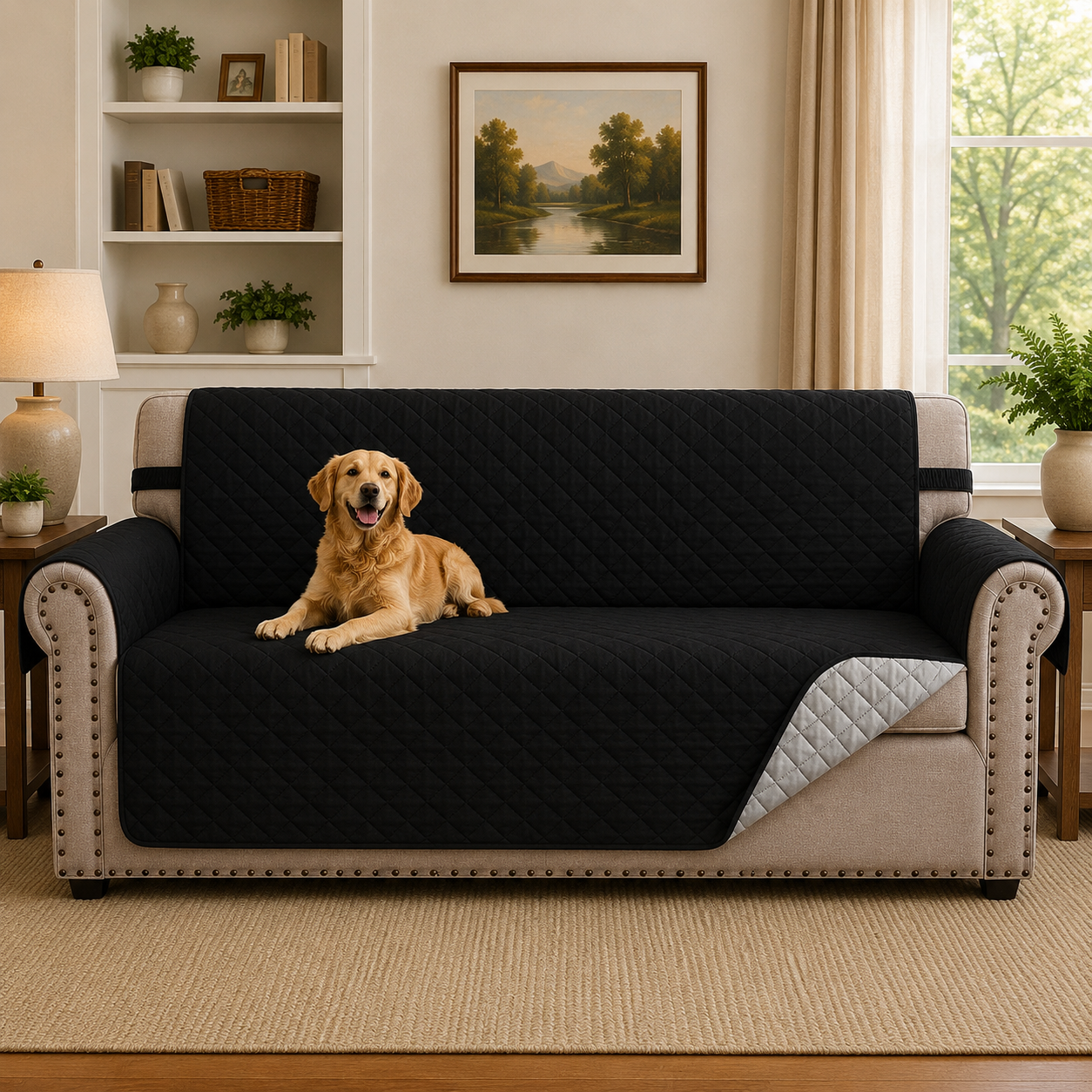 Quilted Slipcover Mat Armchair Couch Sofa Cover