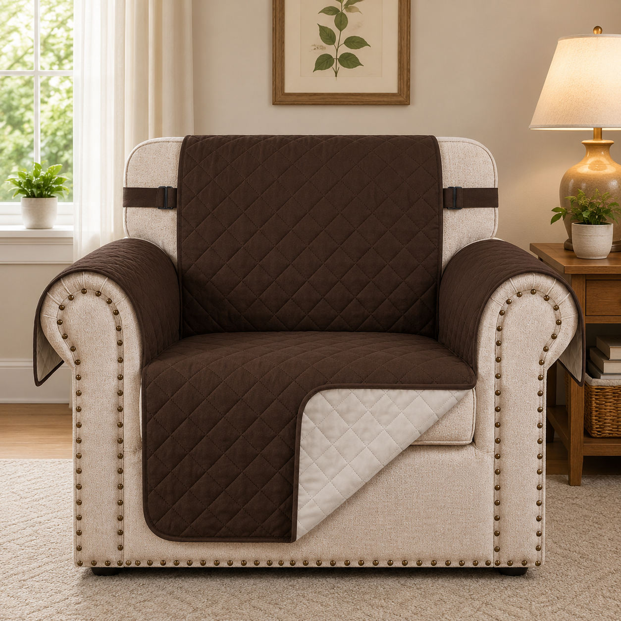 Quilted Slipcover Mat Armchair Couch Sofa Cover