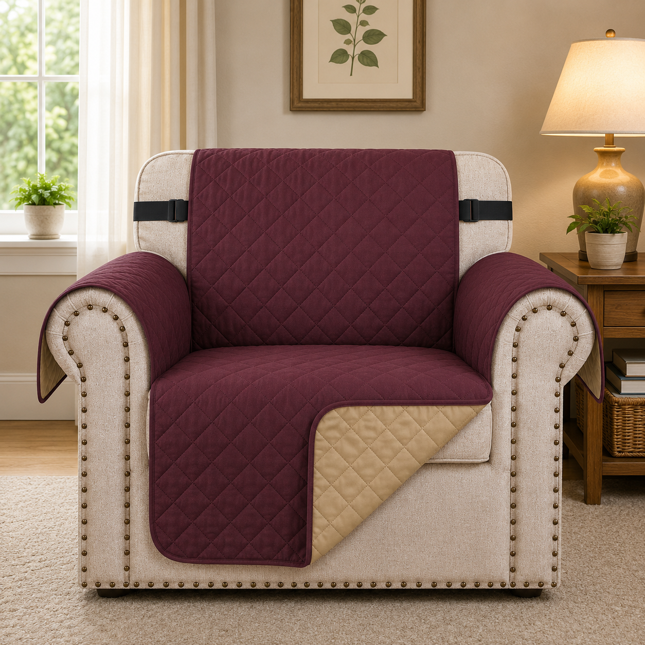 Quilted Slipcover Mat Armchair Couch Sofa Cover