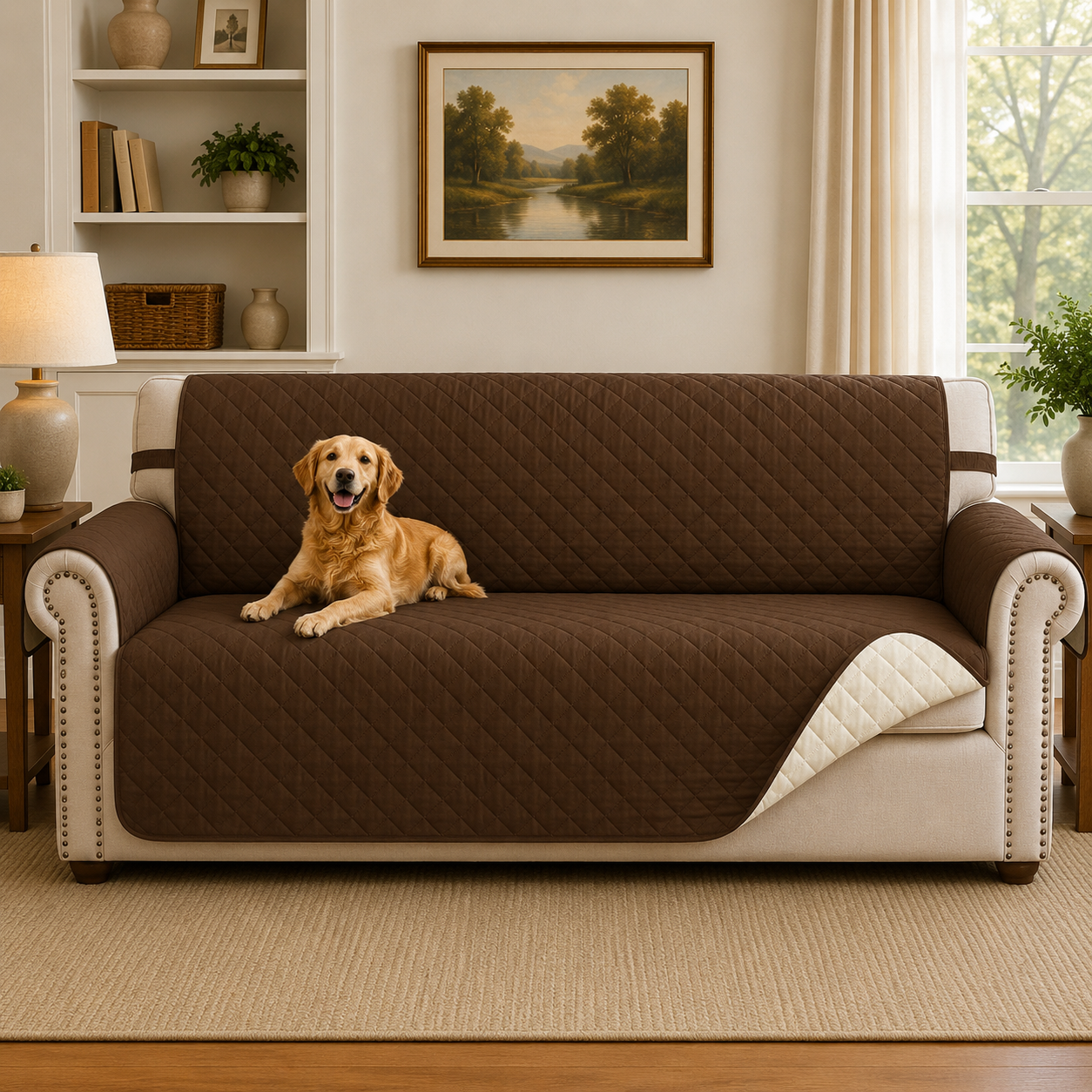 Quilted Slipcover Mat Armchair Couch Sofa Cover