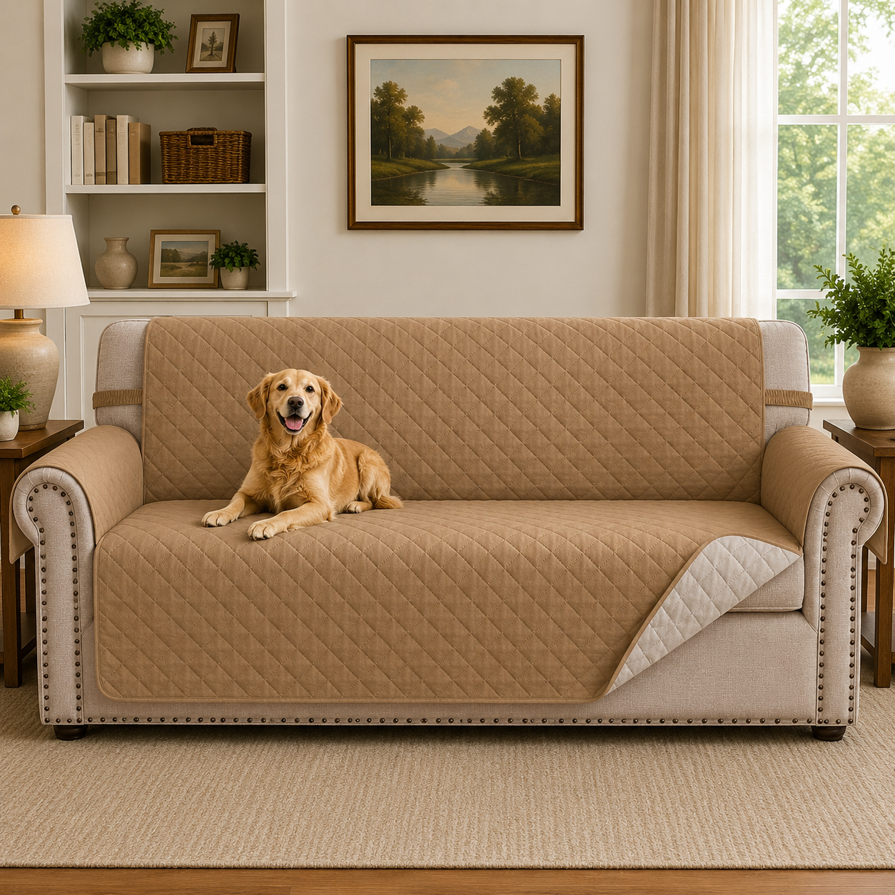Quilted Slipcover Mat Armchair Couch Sofa Cover