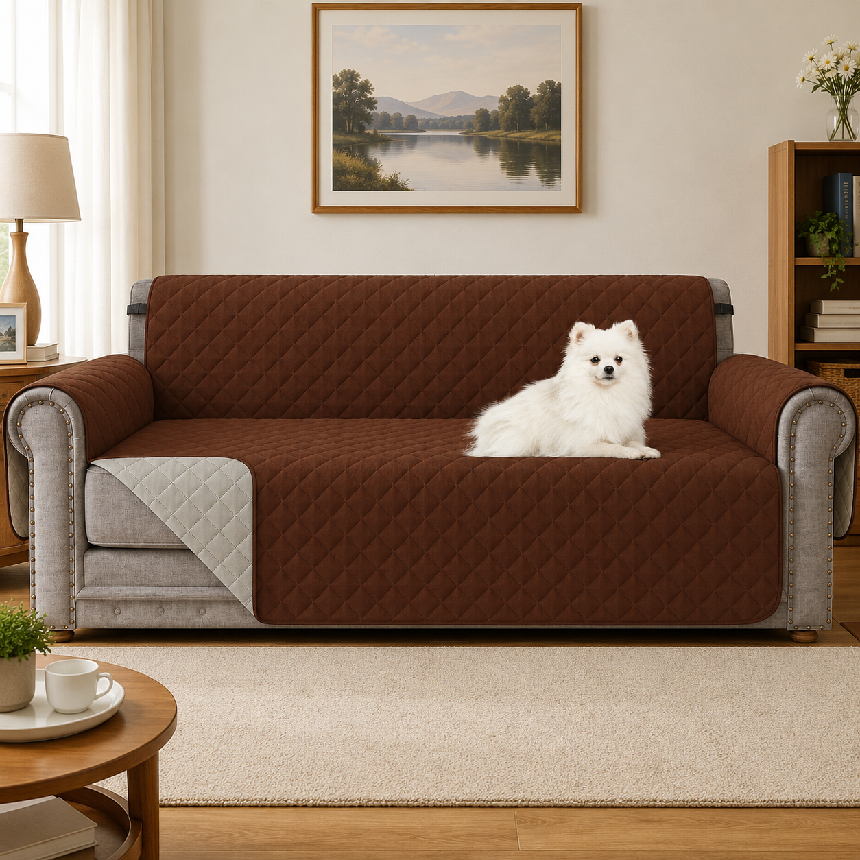 Quilted Slipcover Mat Armchair Couch Sofa Cover