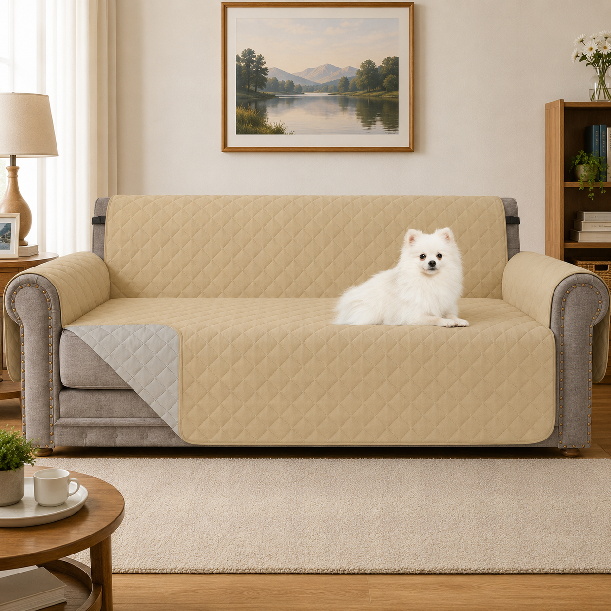 Quilted Slipcover Mat Armchair Couch Sofa Cover