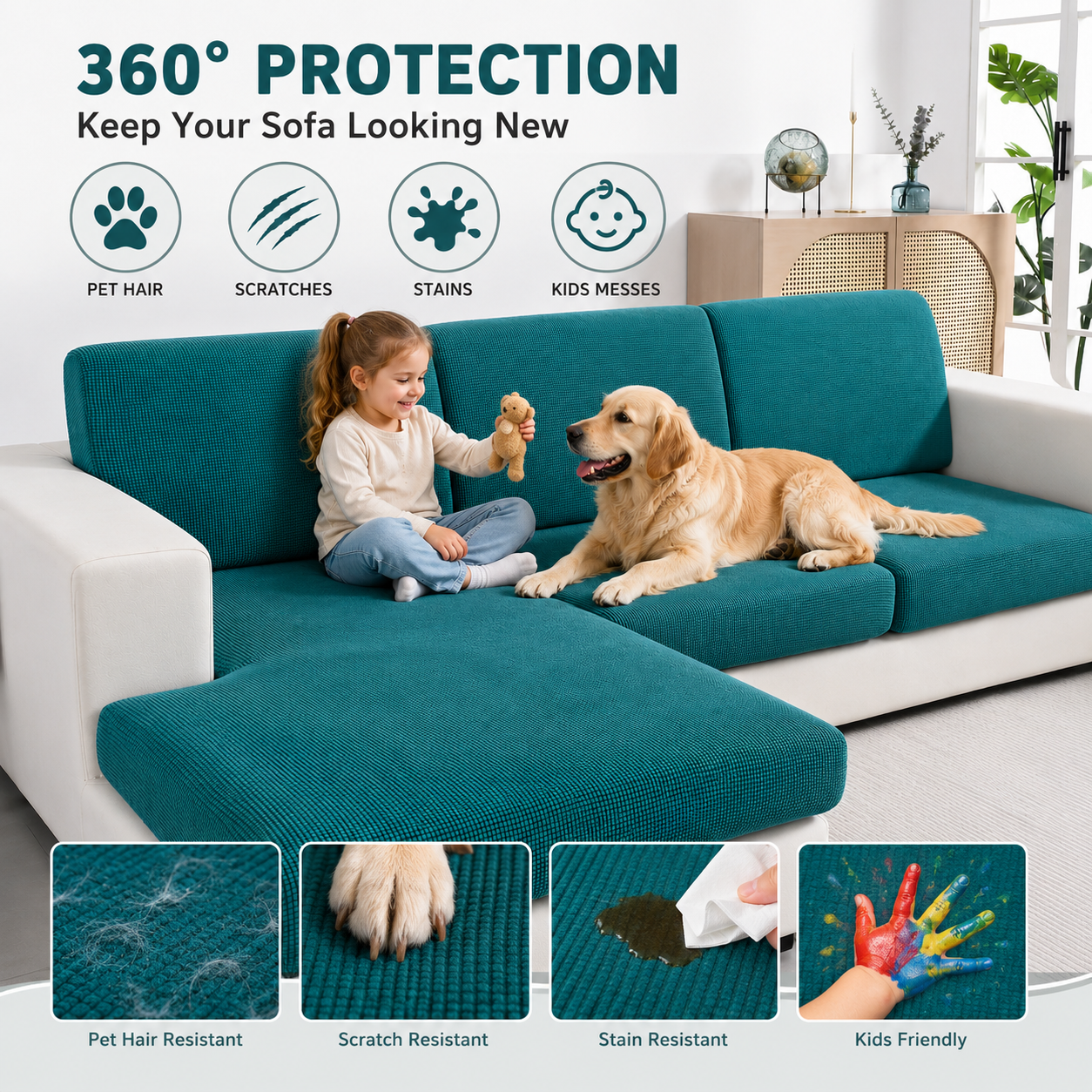 Anti Slip Jacquard L Shaped Cushion Sofa Couch Cover