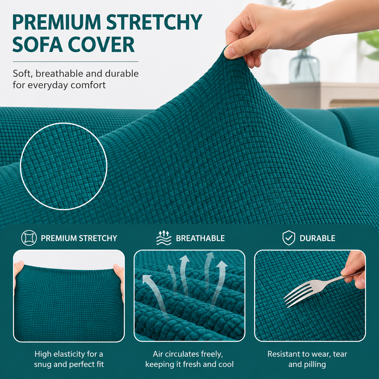 Anti Slip Jacquard L Shaped Cushion Sofa Couch Cover