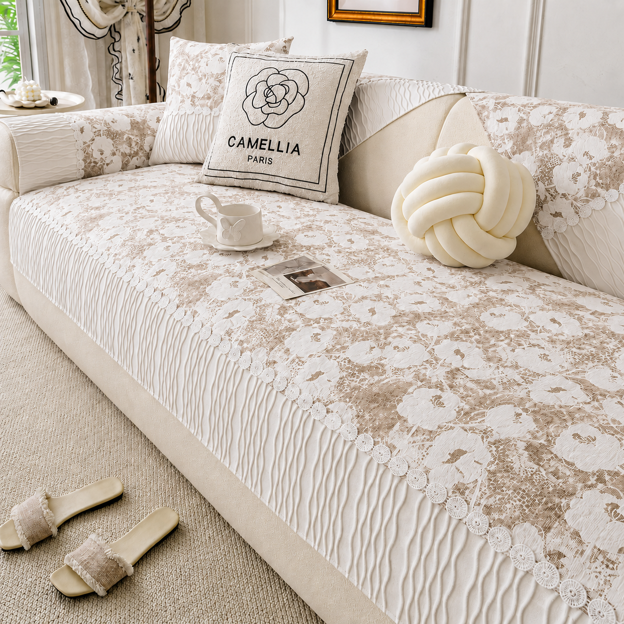 Non Slip Floral Premium Luxury Sofa Couch Cover
