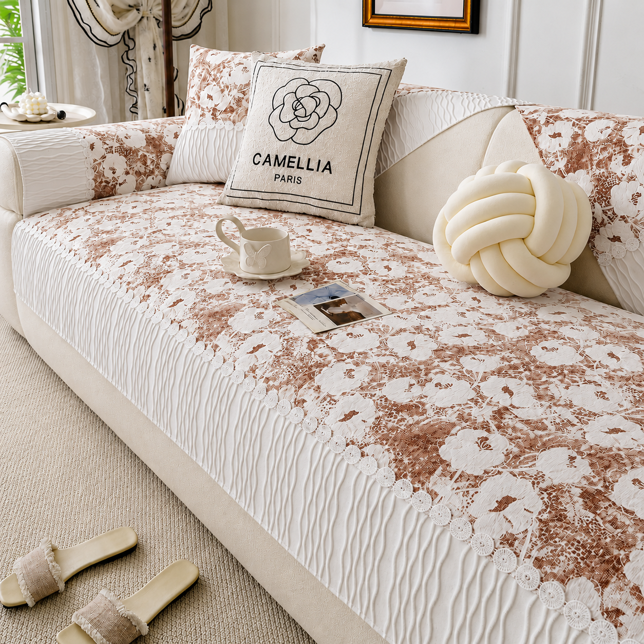 Non Slip Floral Premium Luxury Sofa Couch Cover