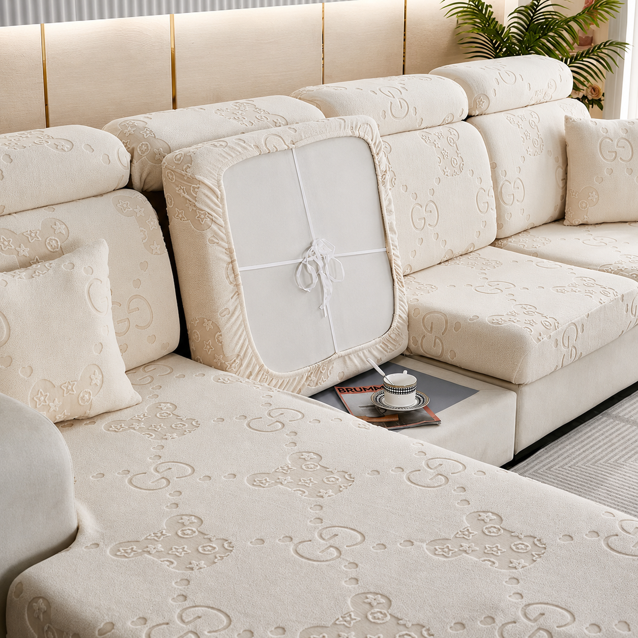 Anti Slip L Shaped Sectional Cushion Sofa Couch Cover