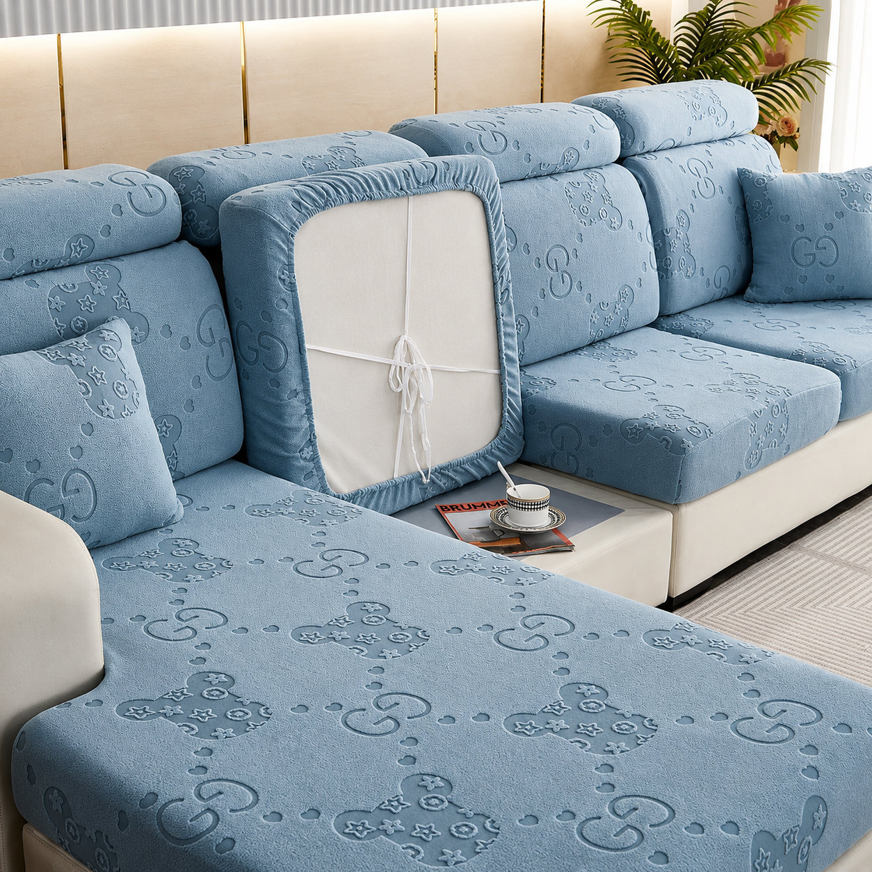 Anti Slip L Shaped Sectional Cushion Sofa Couch Cover