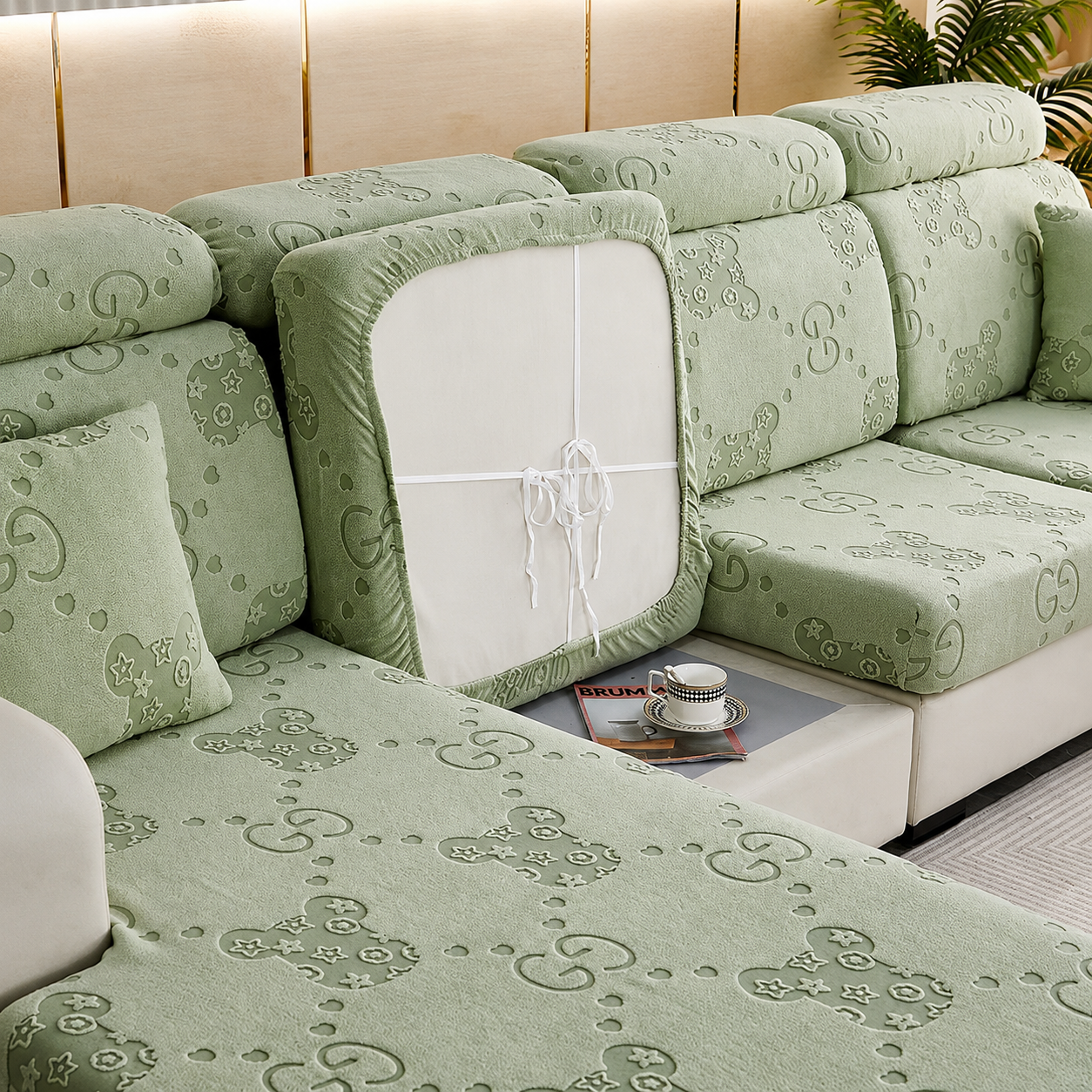 Anti Slip L Shaped Sectional Cushion Sofa Couch Cover
