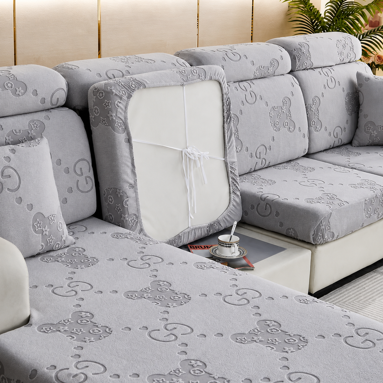 Anti Slip L Shaped Sectional Cushion Sofa Couch Cover