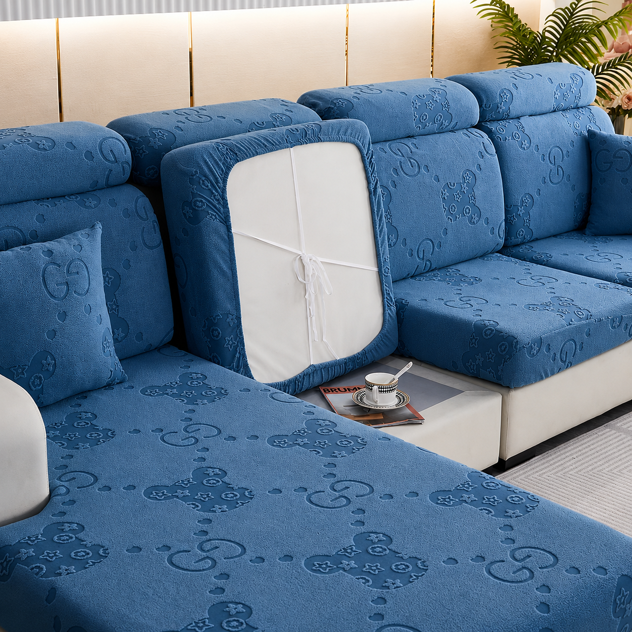Anti Slip L Shaped Sectional Cushion Sofa Couch Cover