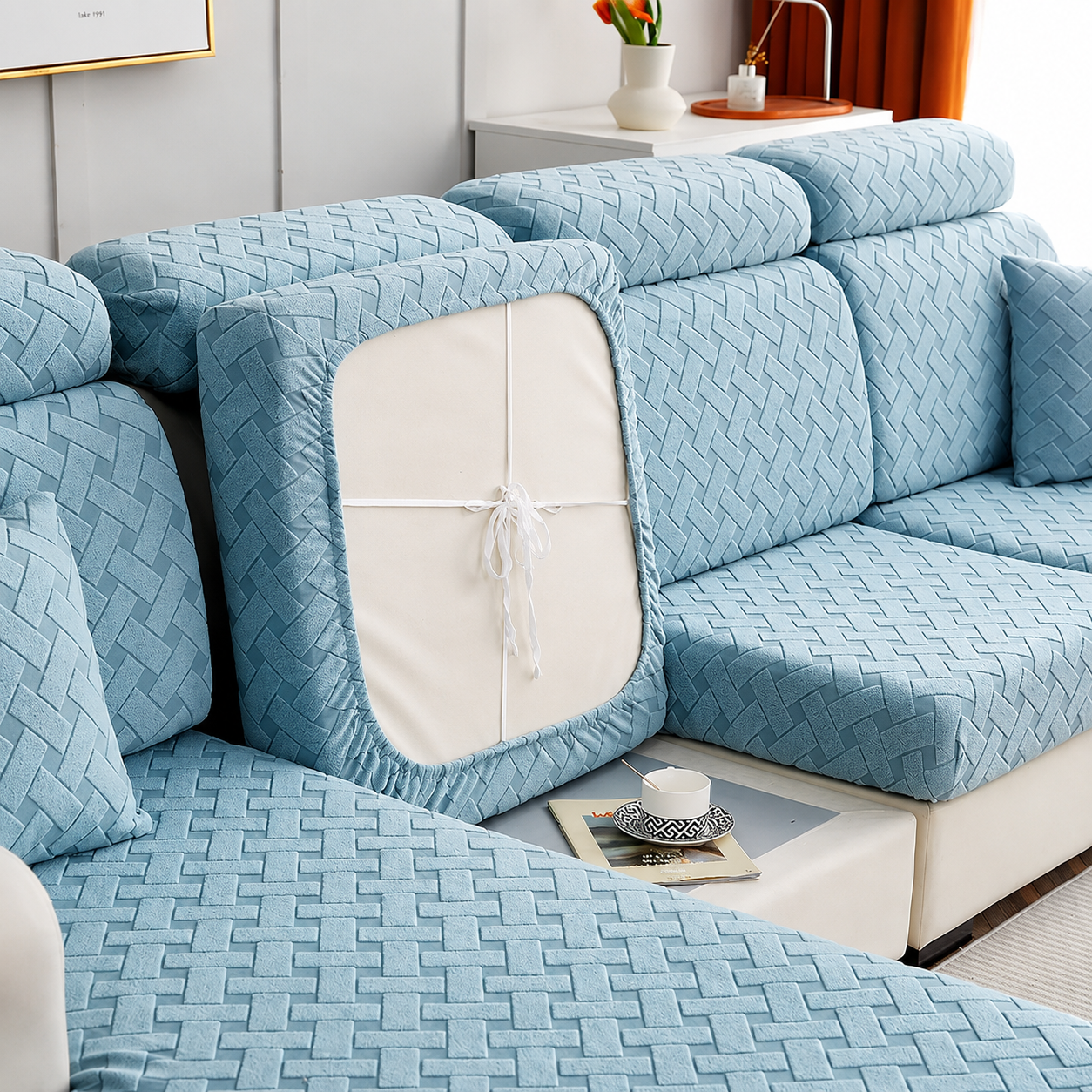 Anti Slip L Shaped Sectional Cushion Sofa Couch Cover