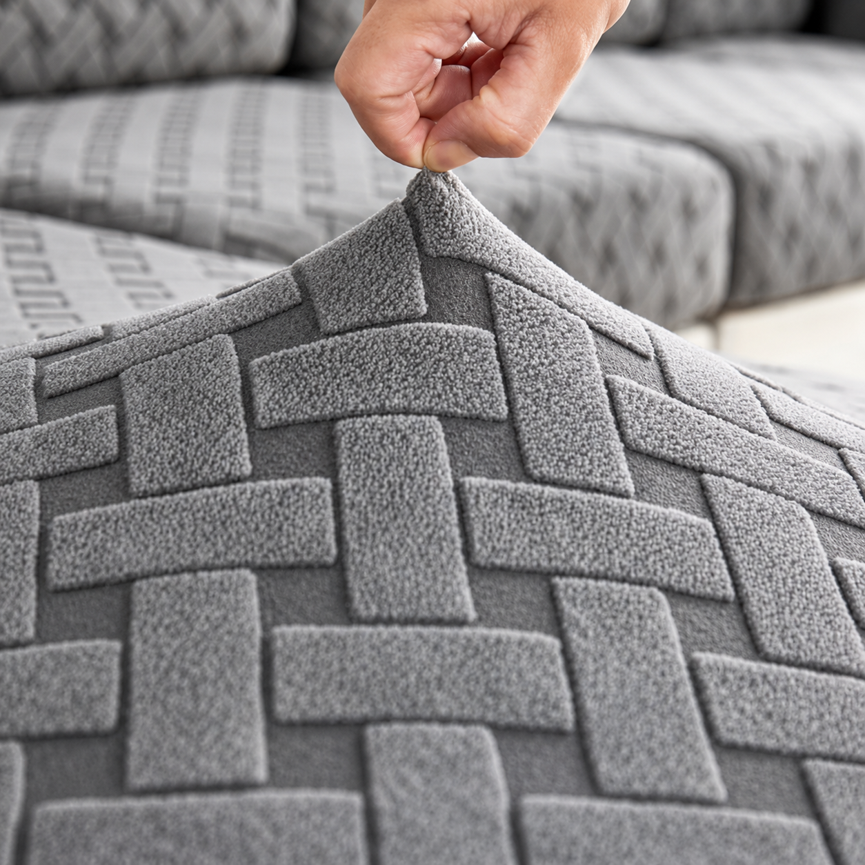 Anti Slip L Shaped Sectional Cushion Sofa Couch Cover