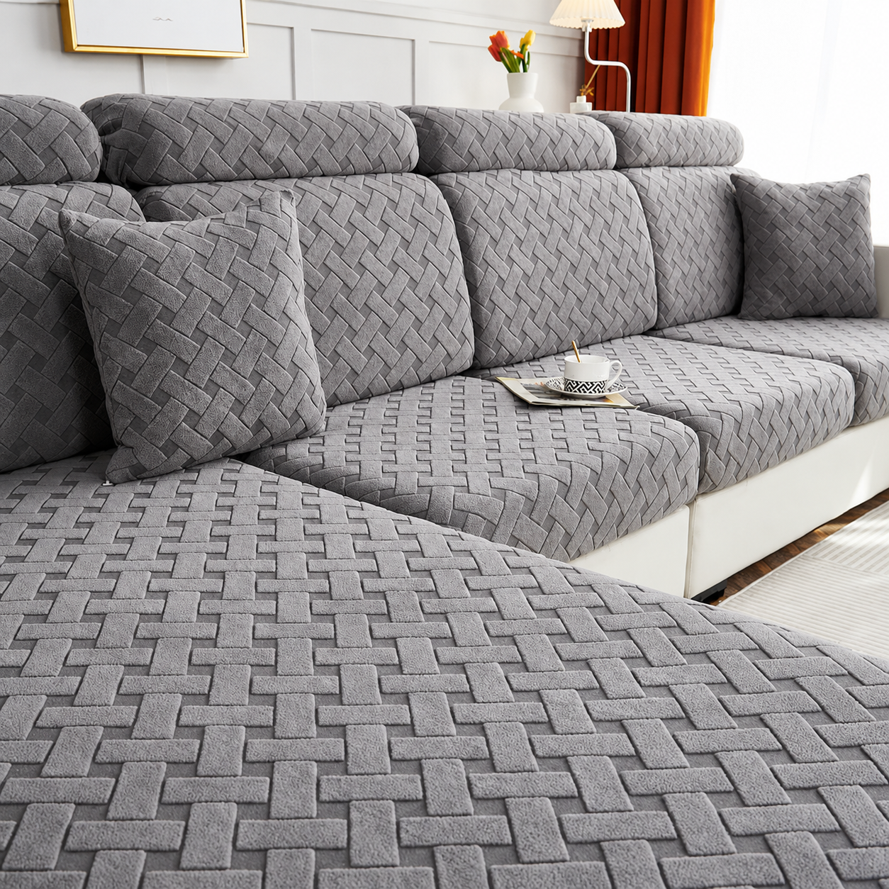 Anti Slip L Shaped Sectional Cushion Sofa Couch Cover