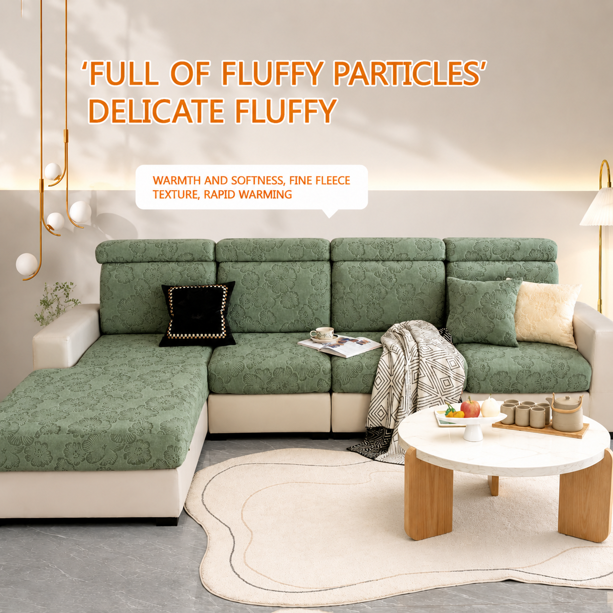 Anti Slip Floral L Shaped Sectional Cushion Sofa Couch Cover