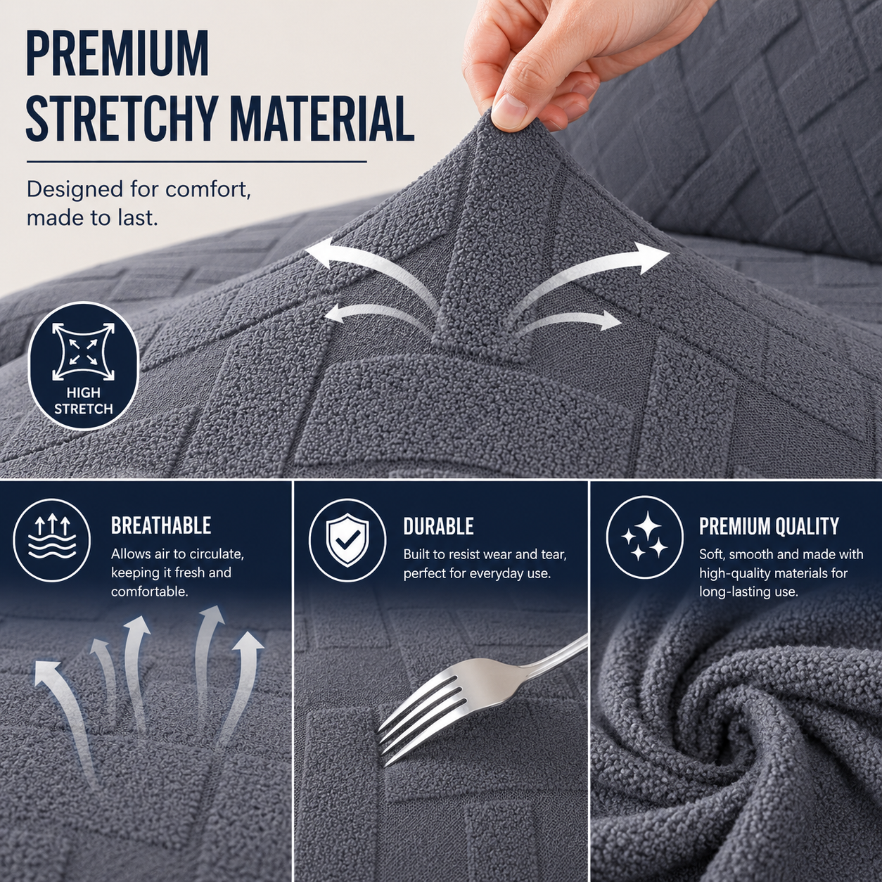 Anti Slip L Shaped Sectional Cushion Sofa Couch Cover