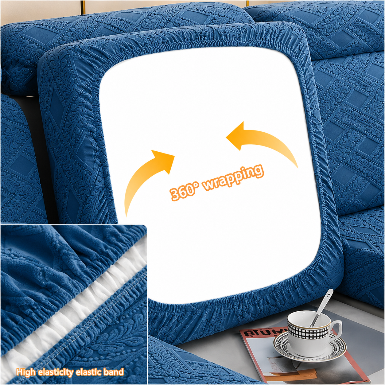 Anti Slip Jacquard L Shaped Sectional Cushion Sofa Couch Cover