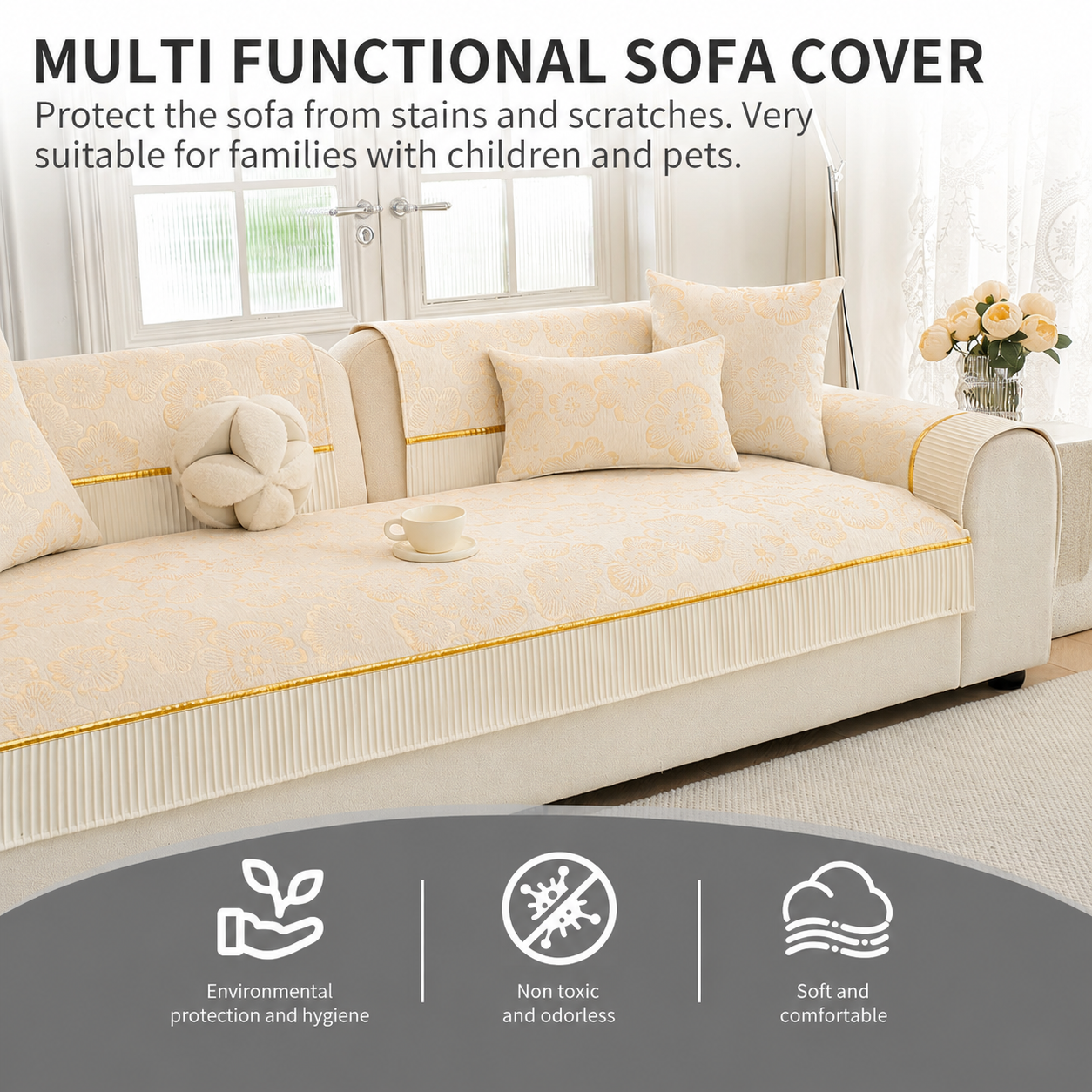 Non Slip Chenille Luxury Sofa Couch Cover