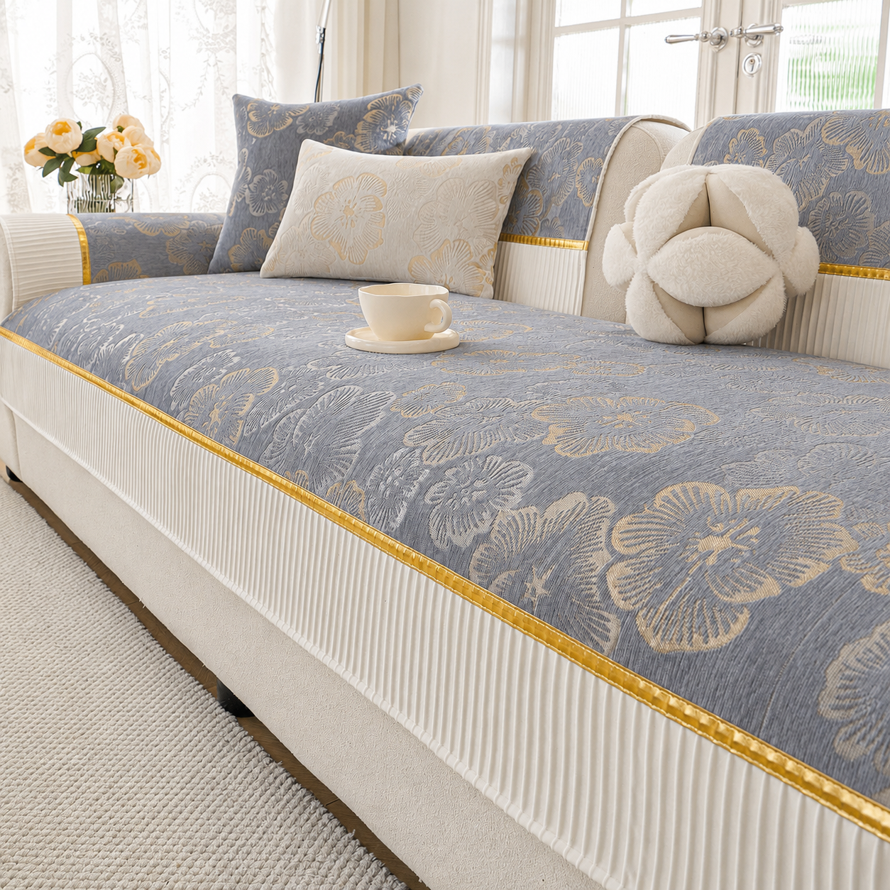 Non Slip Chenille Luxury Sofa Couch Cover
