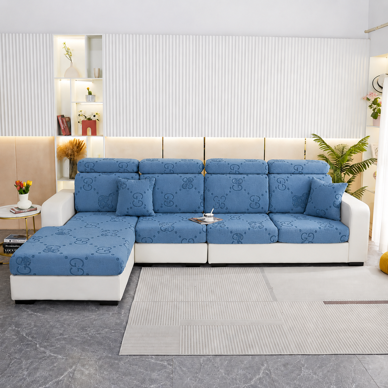 Anti Slip L Shaped Sectional Cushion Sofa Couch Cover