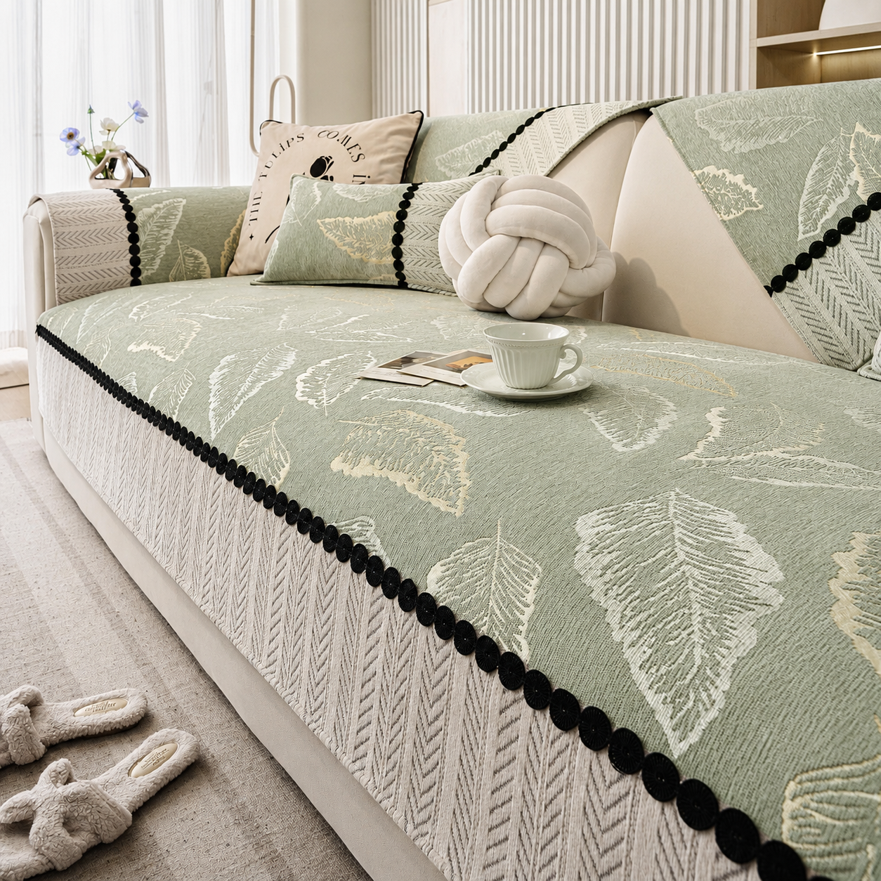 Non-Slip Jacquard Chenille Sofa Couch Cover