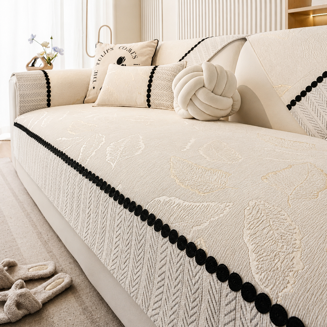 Non-Slip Jacquard Chenille Sofa Couch Cover