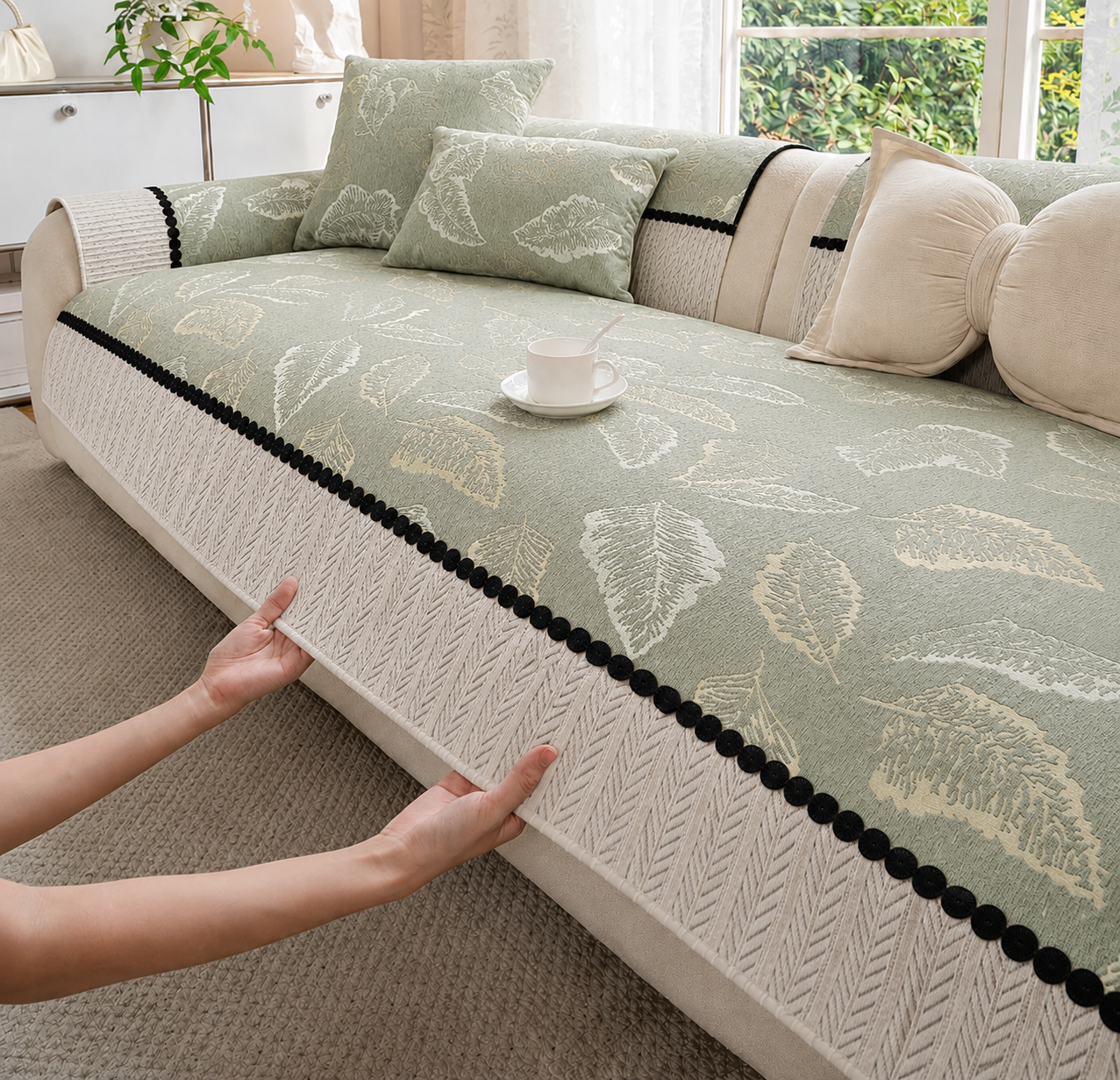 Non-Slip Jacquard Chenille Sofa Couch Cover