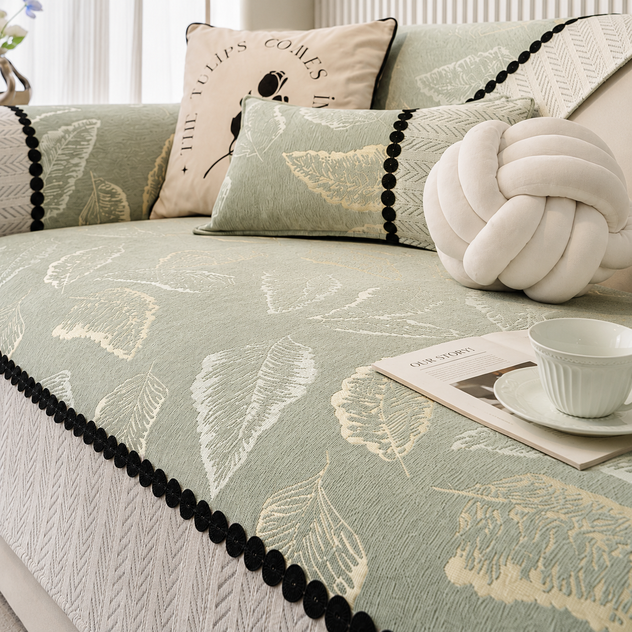 Non-Slip Jacquard Chenille Sofa Couch Cover