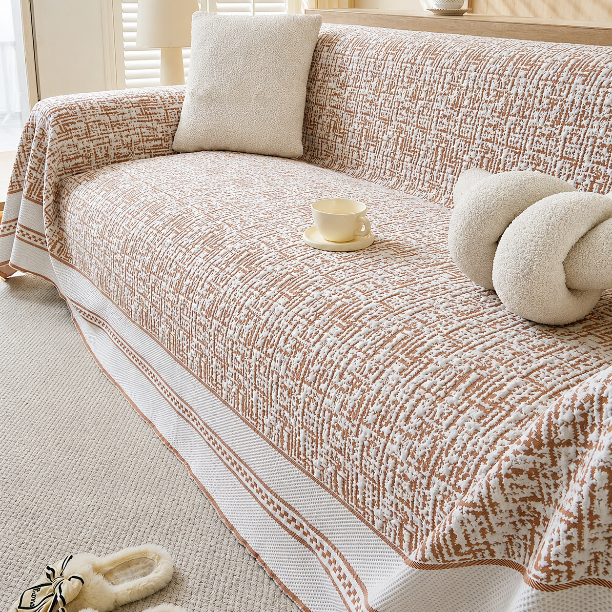 Non-Slip Elegant Geometric Tassels Sofa Couch Cover