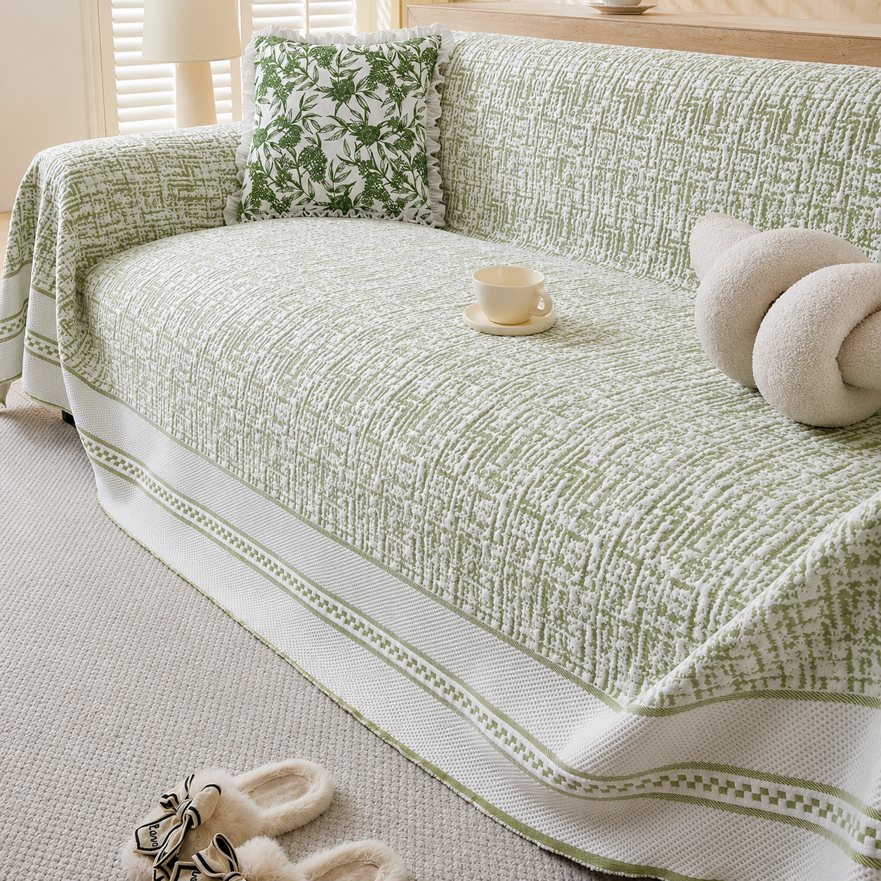 Non-Slip Elegant Geometric Tassels Sofa Couch Cover