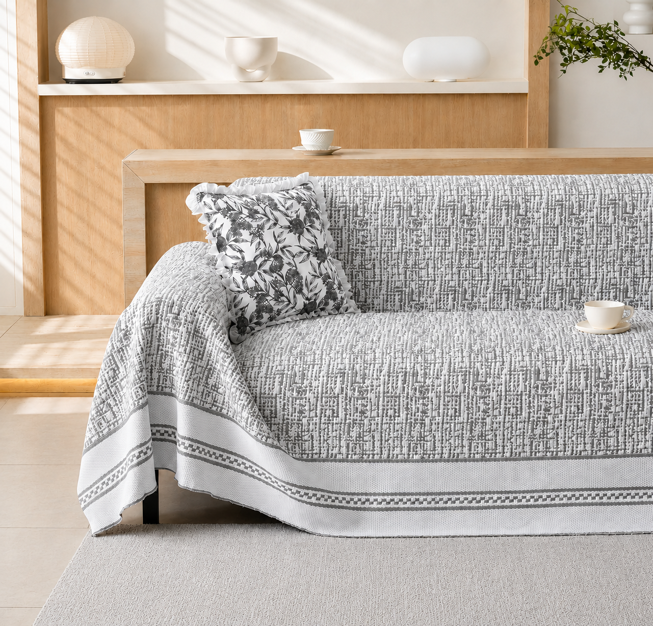 Non-Slip Elegant Geometric Tassels Sofa Couch Cover