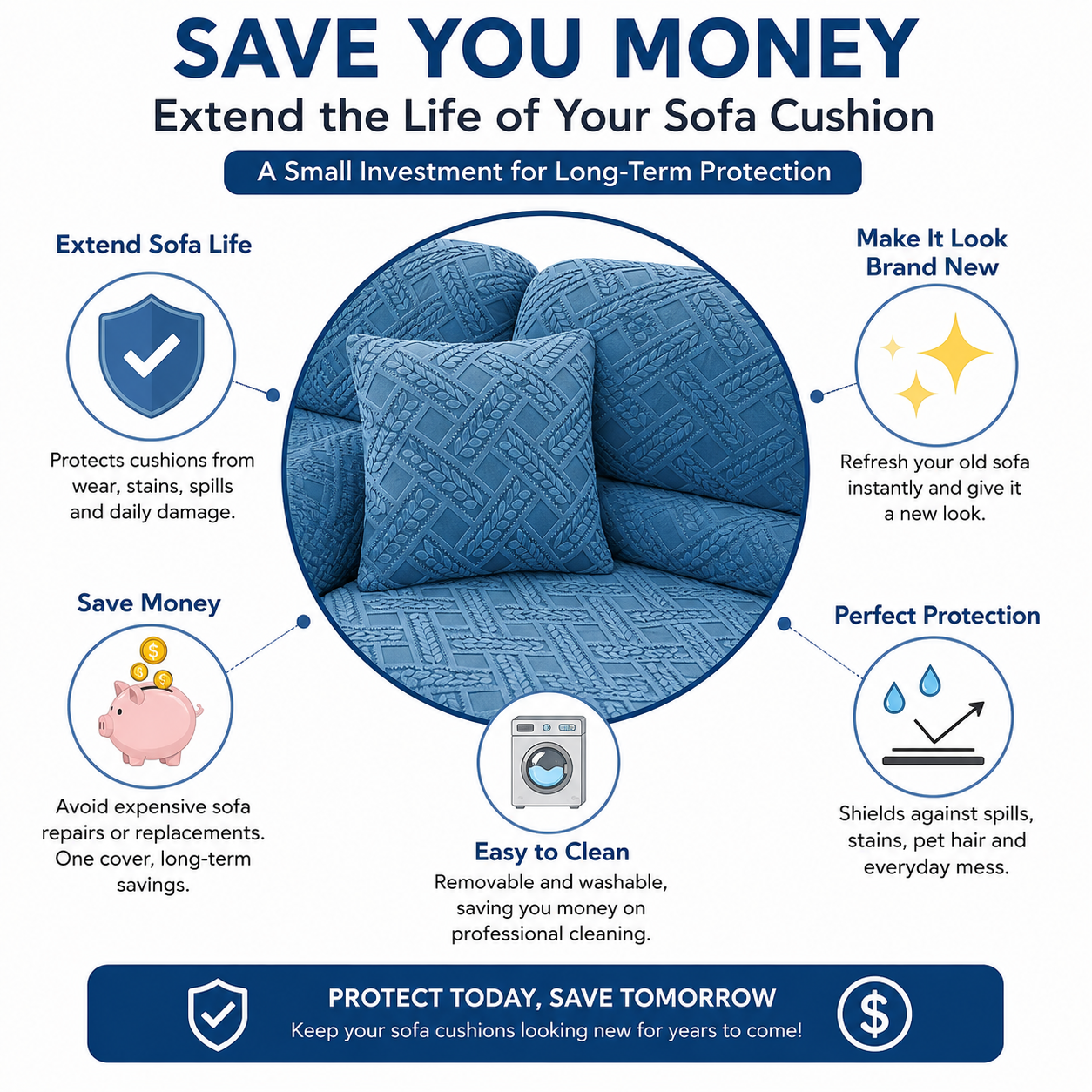Anti Slip Jacquard Geometric L Shaped Sectional Cushion Sofa Couch Cover