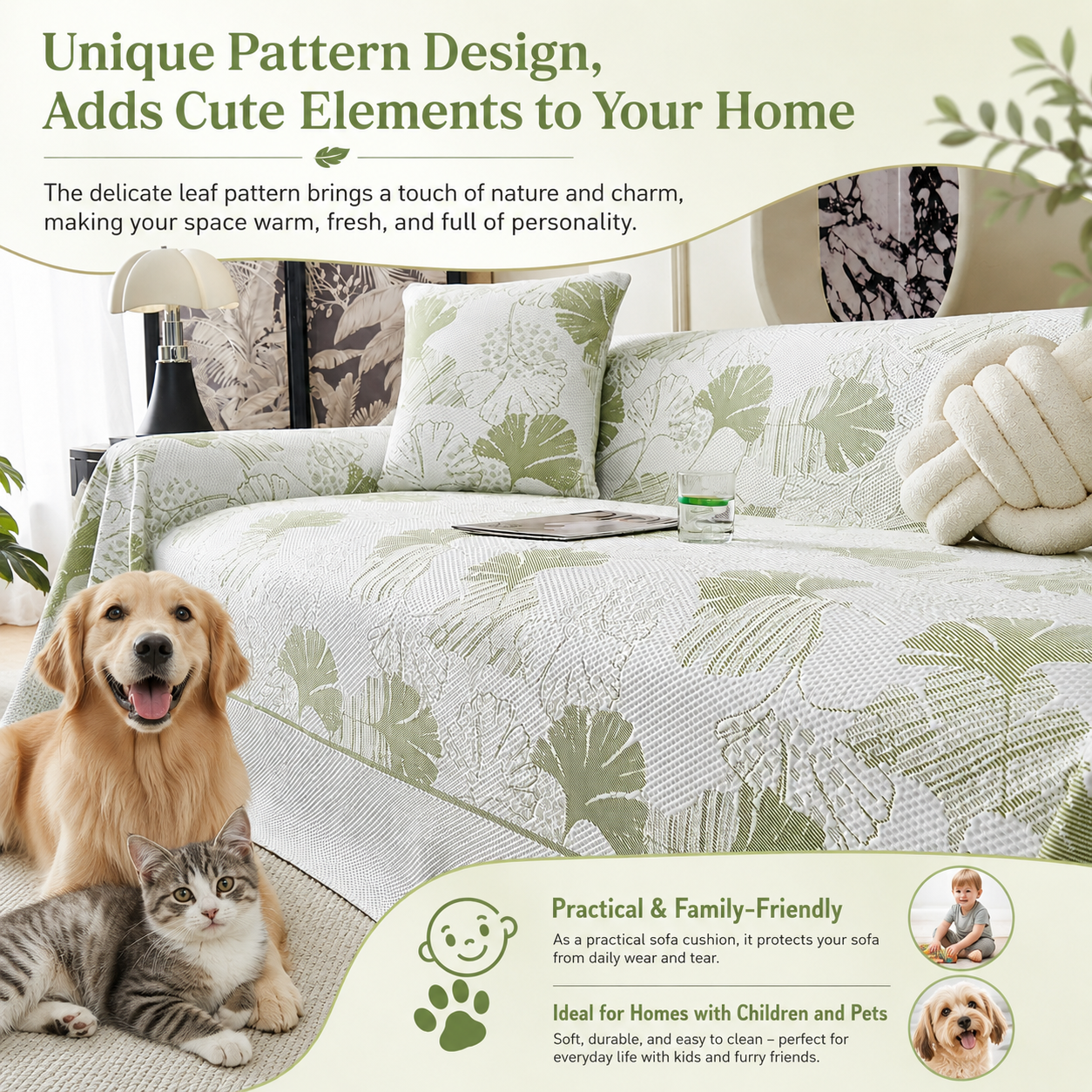Non-Slip Elegant Jacquard Sofa Couch Cover