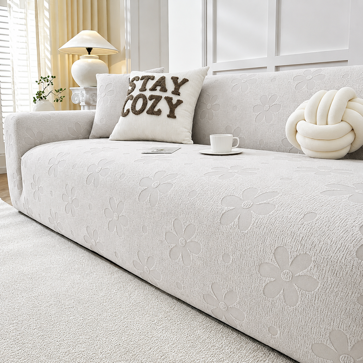360 Floral Jacquard Slipcover Sofa Couch Cover