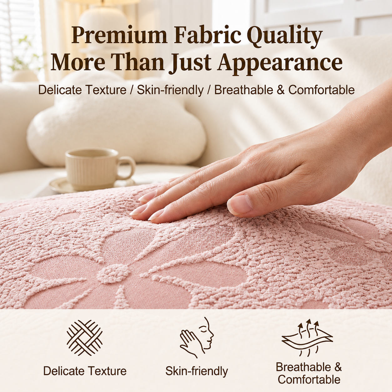 360 Floral Jacquard Slipcover Sofa Couch Cover