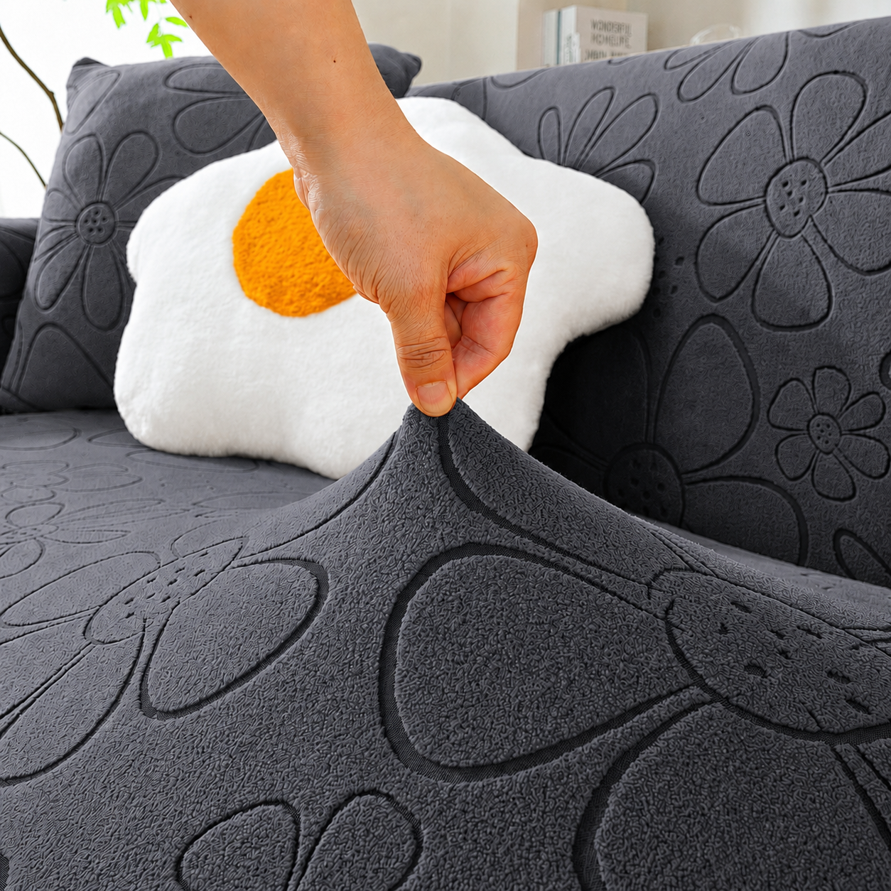 Anti Slip Slipcover Floral L Shape Sofa Couch Cover